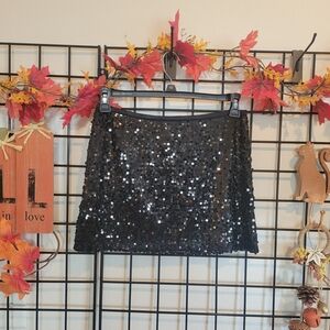 Studio Y Black Stretch Sequin Mini Skirt Christmas Gift NYE! New Condition